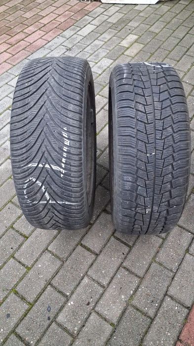 Opony zimowe 215/50 R17 + stalowe felgi 5×112 – komplet