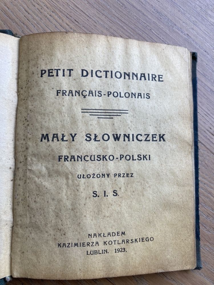 Mały słowniczek polsko - francuski 1923 r.