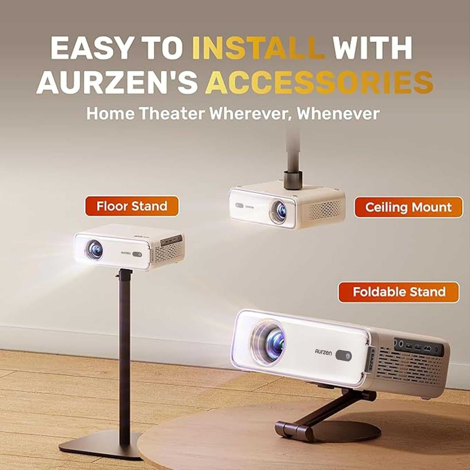 Inteligentny Projektor 4k Autofokus Wifi Bluetoth Smart TV DoIby Audio