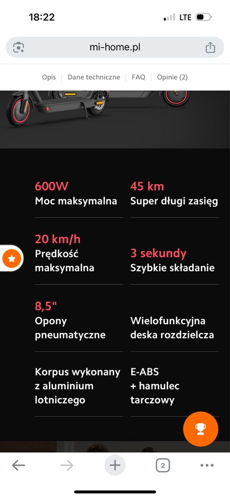 Hulajnoga elektryczna xiaomi scooter pro 2