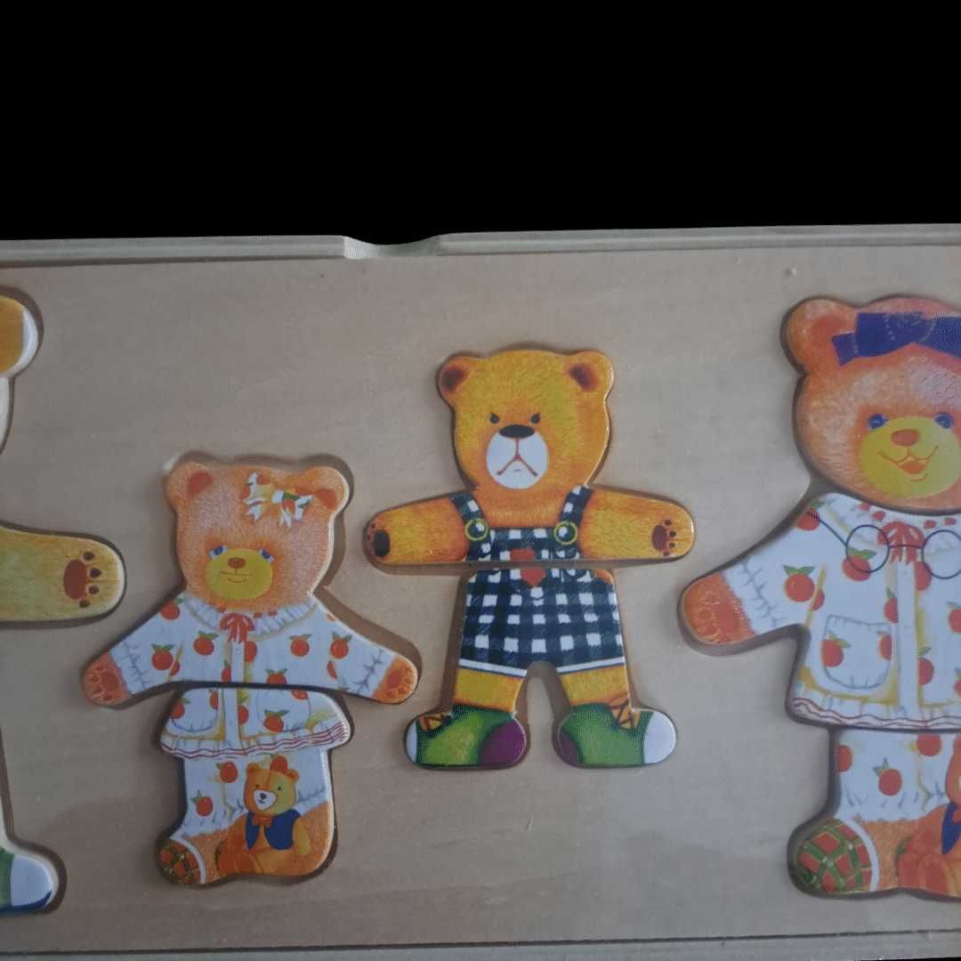 Drewniane misie układanka puzzle