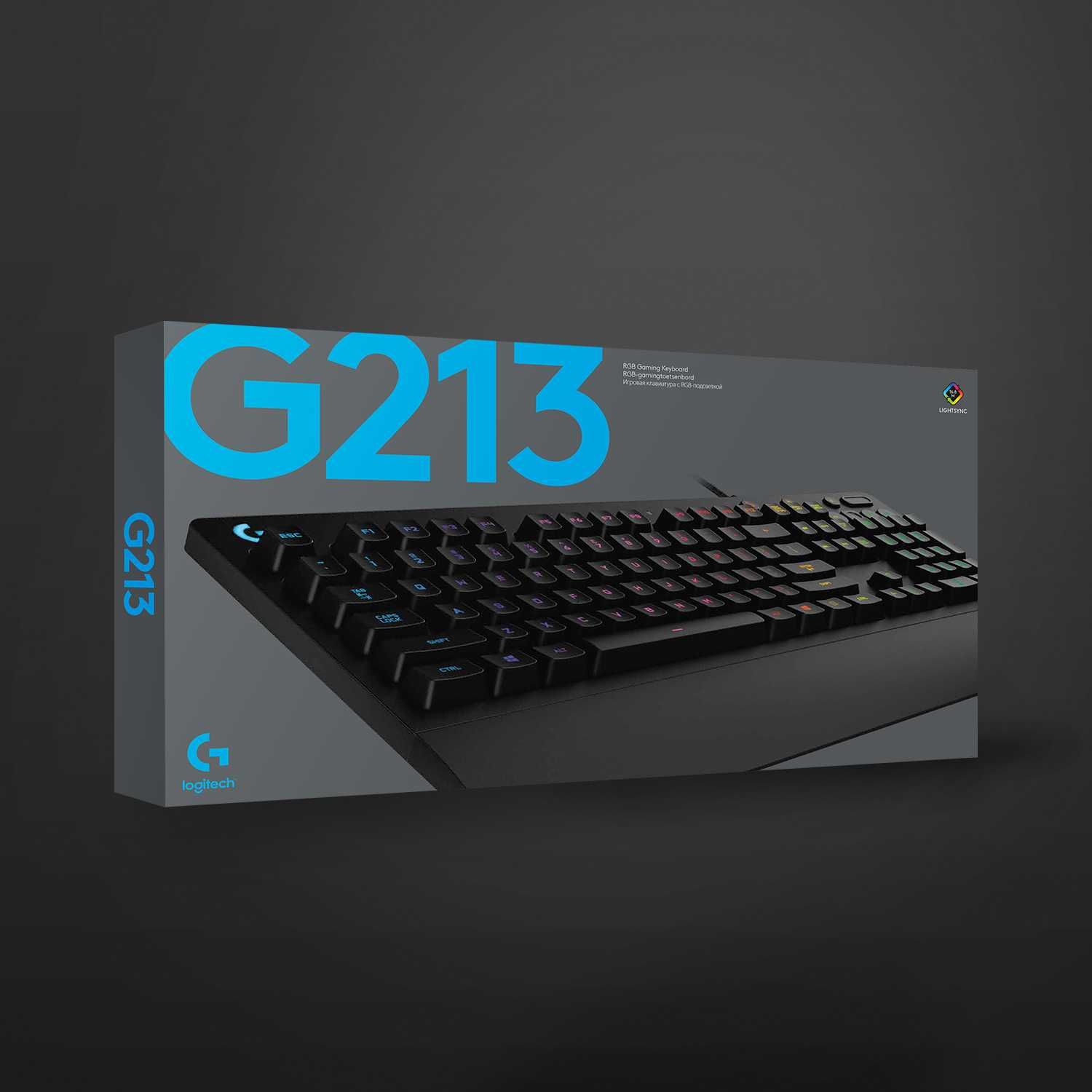 Logitech G213
Ігрова клавіатура з RGB підсвічуванням