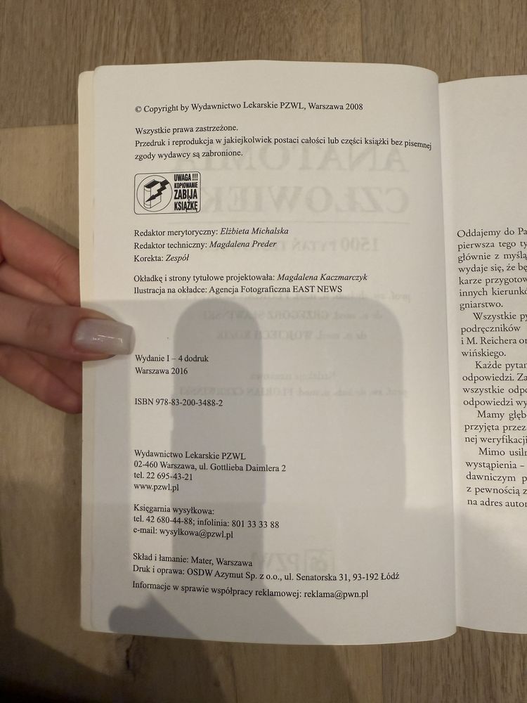 Anatomia Człowieka 1500 pytań testowych