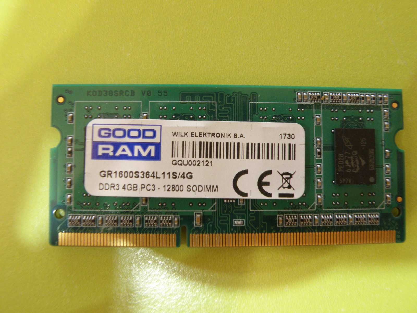 Память б/у для ноутбука Goodram DDR3 4gb PC3 -12800 GR1600s364l11s/4g