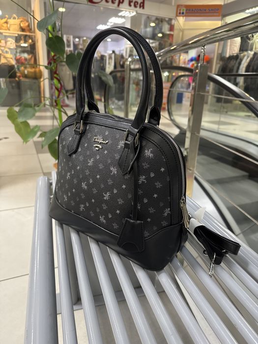 Сумка женская David Jones черная и коричневая на 2 ручках