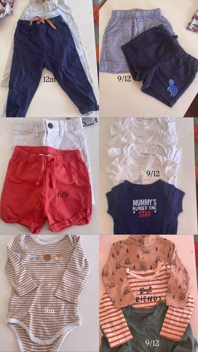 Roupas de menino de 6/12 mêses