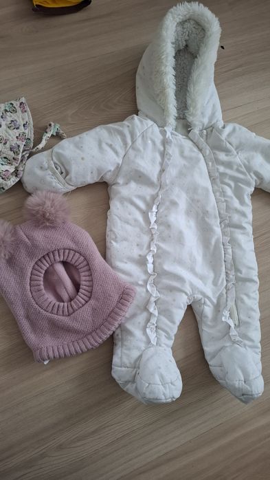 Paka ciuszków plus kombinezon i sukienka na chrzest rozmiar 68