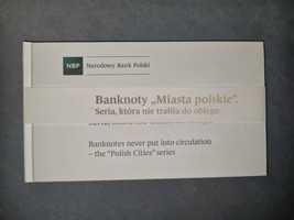 Banknoty Miasta polskie cała seria w etui