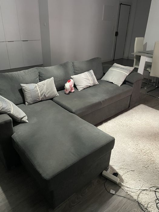 Sofá cama,Mesa extensivel6cadeira,estante