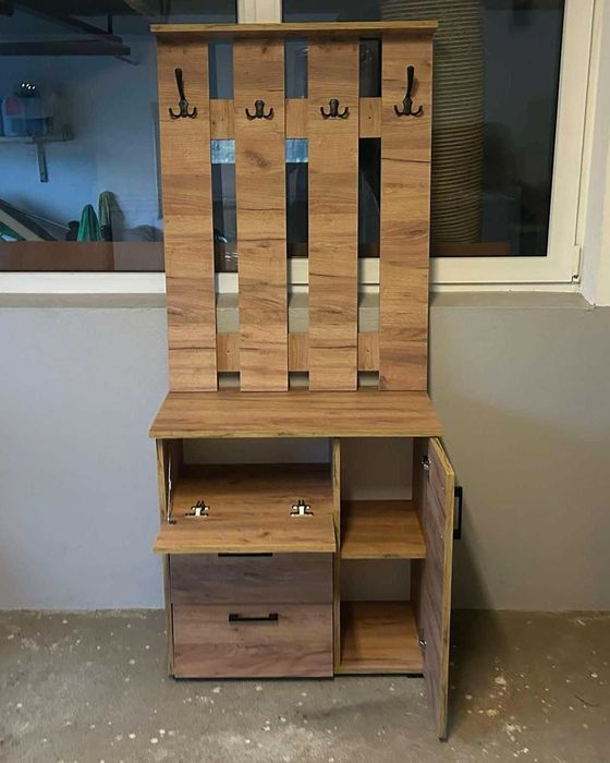 Nowa Szafka na Buty + Wieszak Craft Złoty