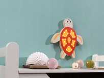 Lampka Ścienna LED Do pokoju dziecięcego 28,5x30x3 cm DREWNO ŻÓŁW