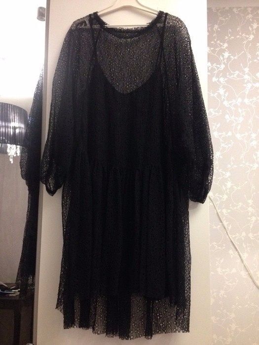 czarna koronkowa sukienka ZARA nowa z metką zwiewna oversize