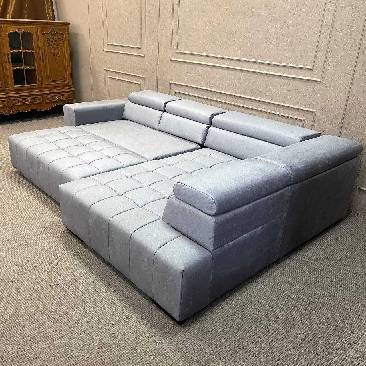 Новий сірий кутовий розкладний диван