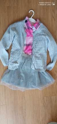 Zestaw: koszula, sweterek, spódnica Coccodrillo rozm.122