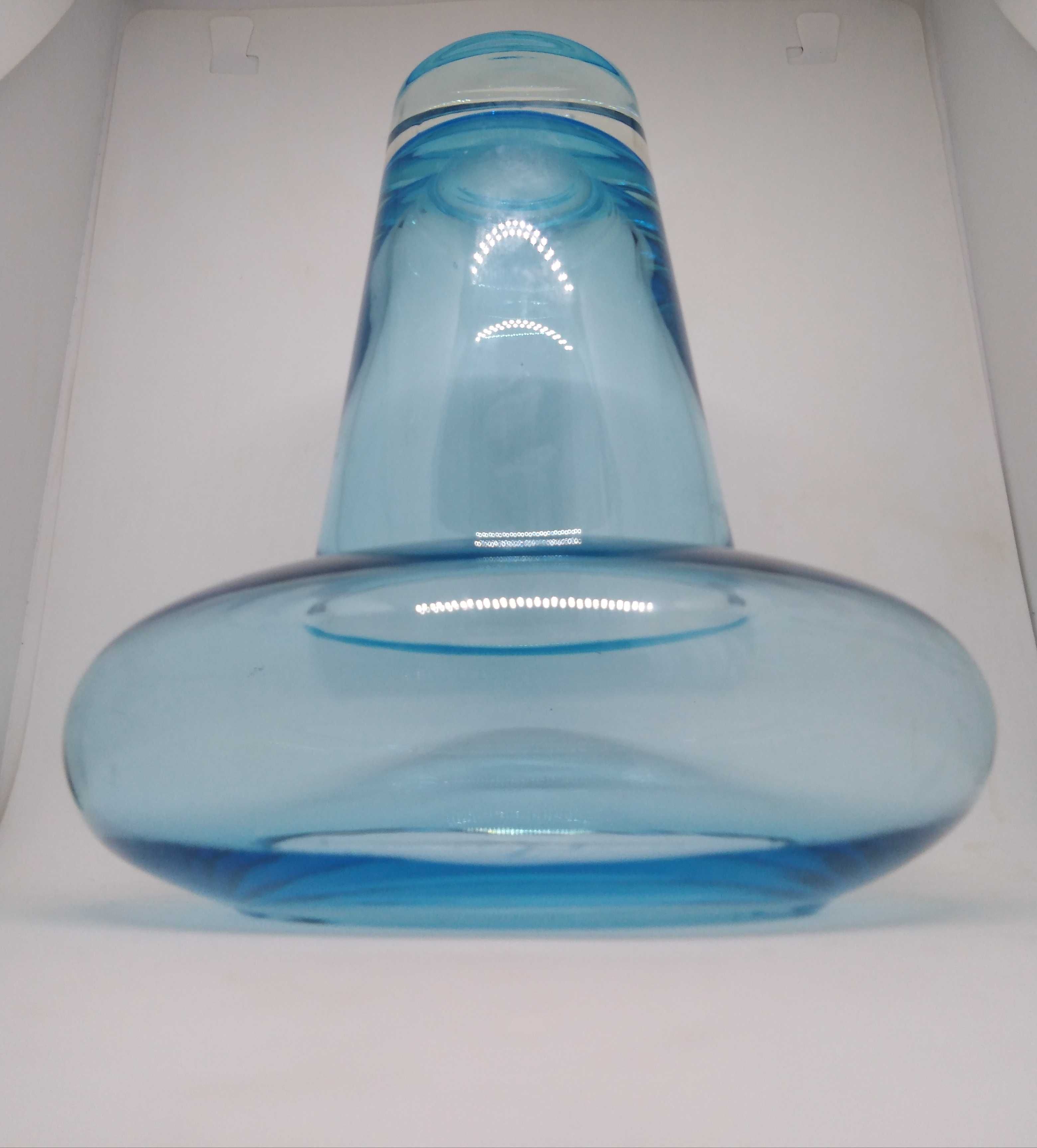 Wazon szkło turkus forma fungi glass blue grzyb