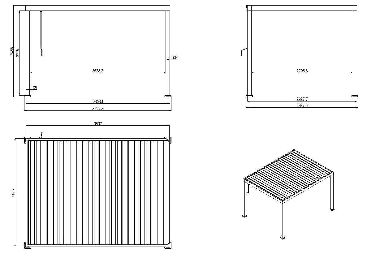 Pergola Ogrodowa Tarasowa Aluminiowa 3x4 Lamele Zadaszenie Tarasu