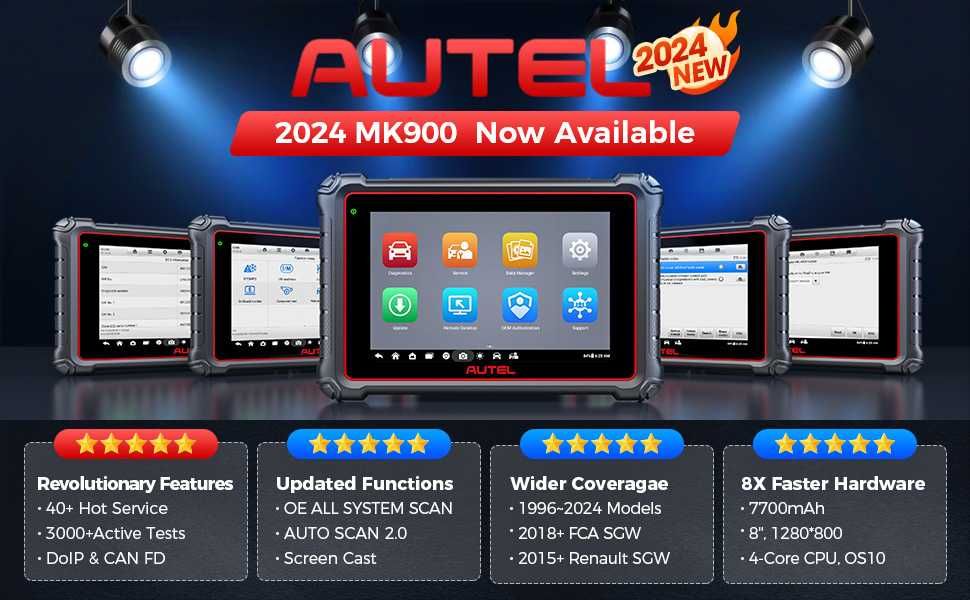 Autel MaxiCOM MK900 Máquina Diagnóstico Original PT/Oficinas NOVO