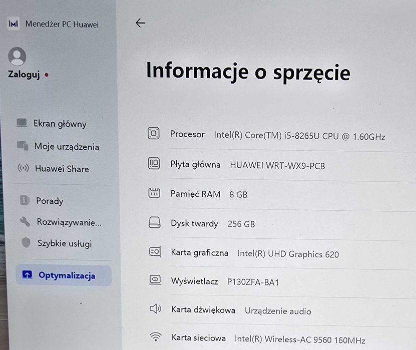 Huawei MateBook 13 bardzo ładny 100% sprawny.
