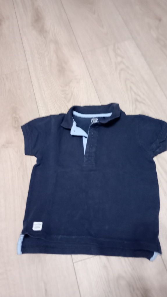 Elegancka granatowa bluzka z kołnierzem , Polo 104 Smyk