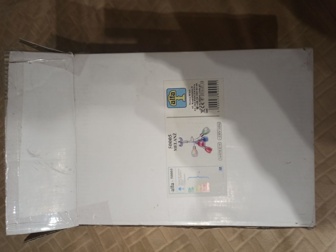 Kolorowa Lampa Żyrandol Alfa Melanż 5 punktów
