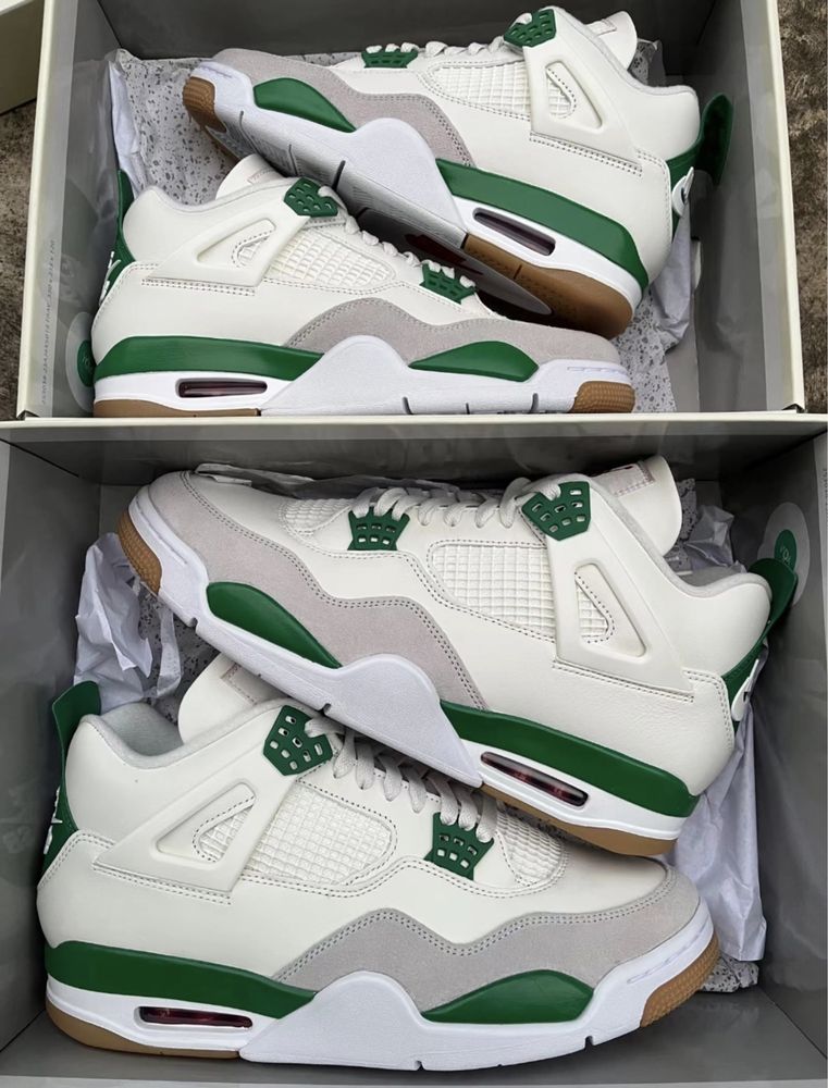 Кросівки Nike Air Jordan 4 Retro SB Pine Green Джордани ретро пин грин