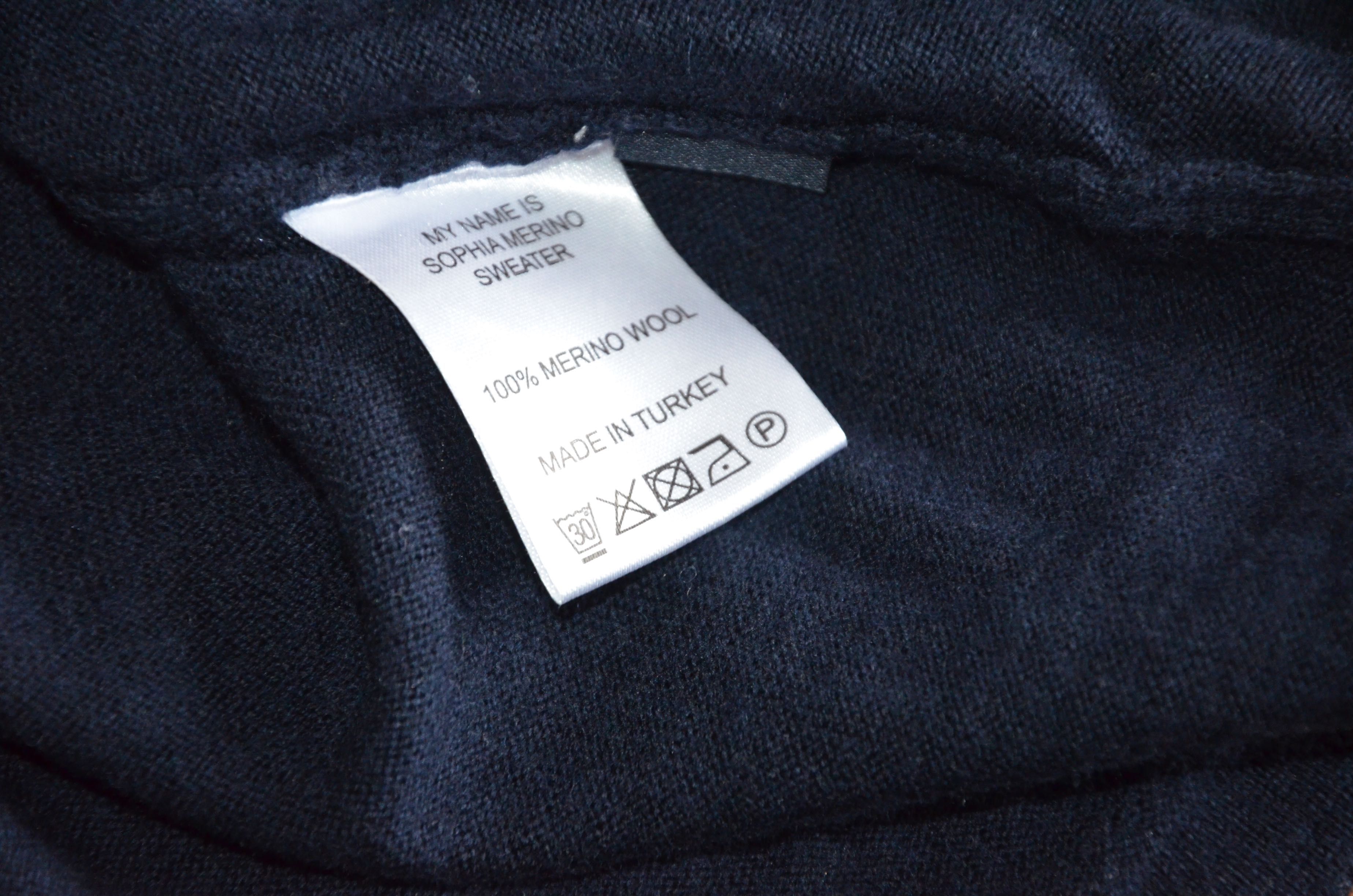 100% merino wool sweter damski granat ella&il r. M
