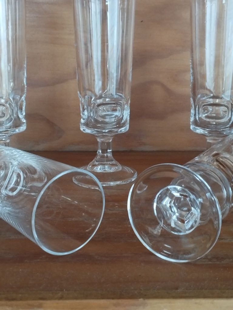 Copos/Flutes Champanhe - Cristal - Anos 70