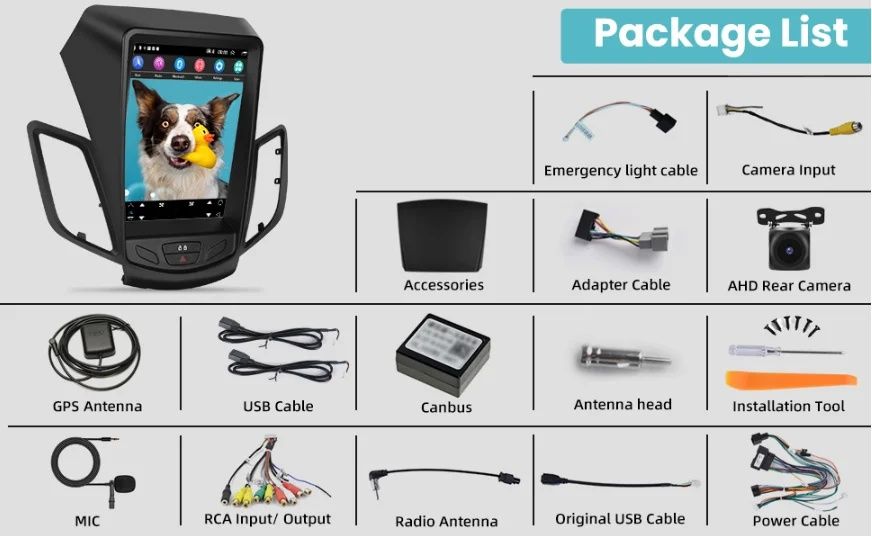 Штатна автомагнітола для Ford fiesta 2009-2016 tesla stayl