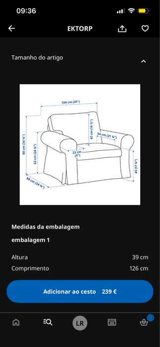 Poltrona cinzenta do Ikea