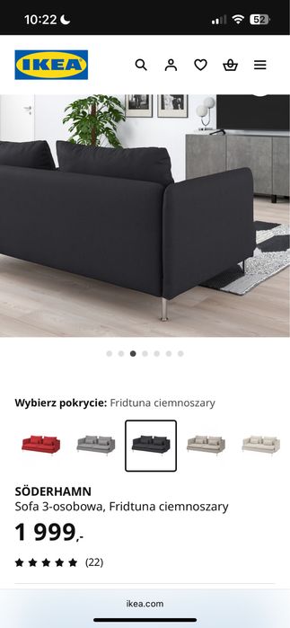 Kanapa Söderhamn Ikea 3 osobowa