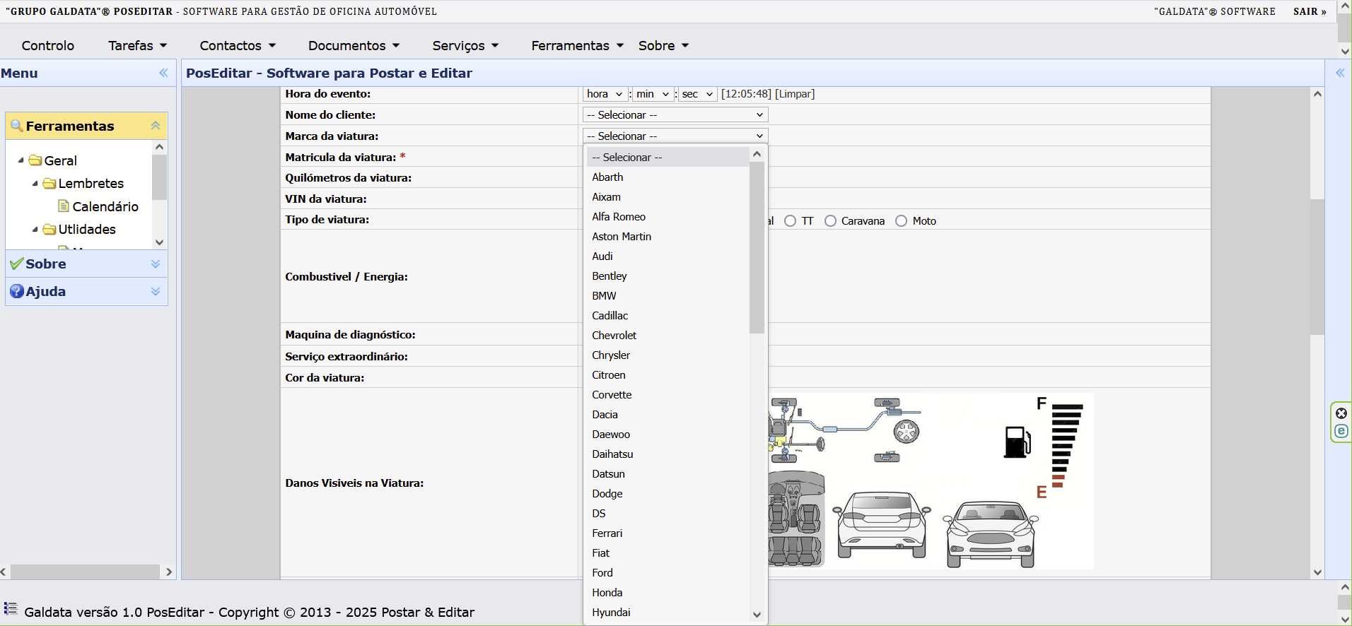 Folha de obra digital Software Gestão Oficina