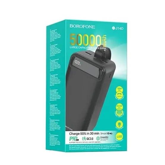 Power Bank на 50000 mAh со быстрой зарядкой BOROFONE BJ14D повербанк