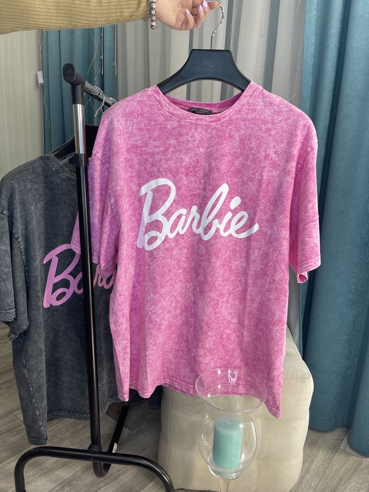 Женская футболка тай-дай Barbie в стиле zara графит Жіноча футболка