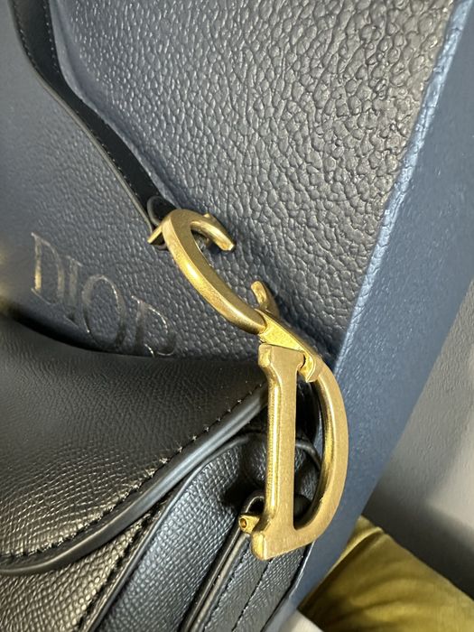 Torebk dior saddle bag z paskiem czarna skóra cielęc