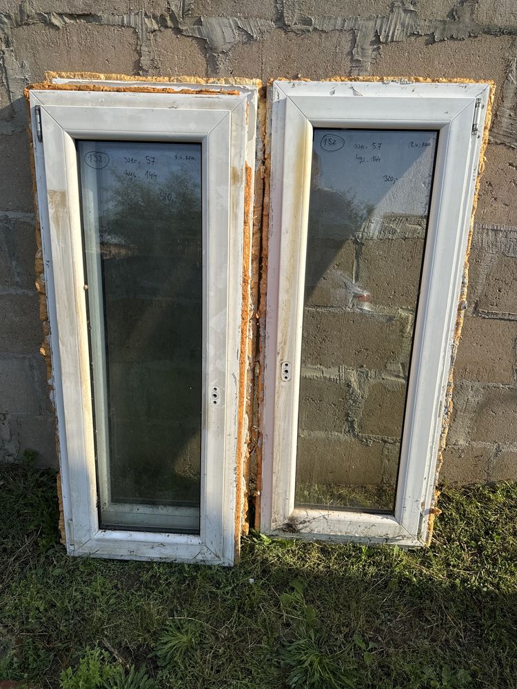 2x okno plastikowe białe 57x144 białe (rozwierno uchylne, wysylka)