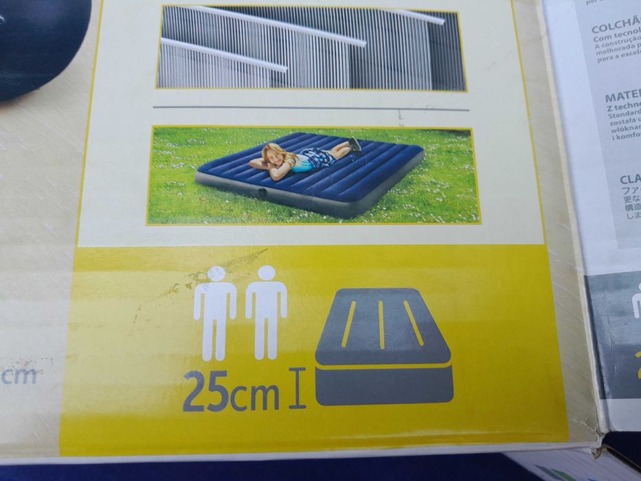 Duży gruby dwuosobowy materac pompowany Intex zwrot