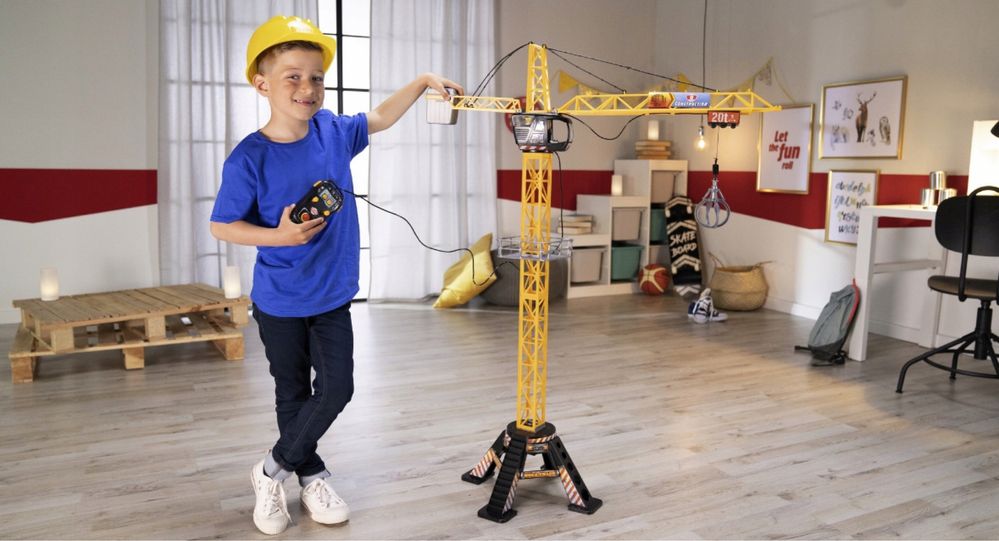Dźwig Żuraw Pojazd Budowlany Zdalnie Sterowany 120 cm Duży Dla Dzieci