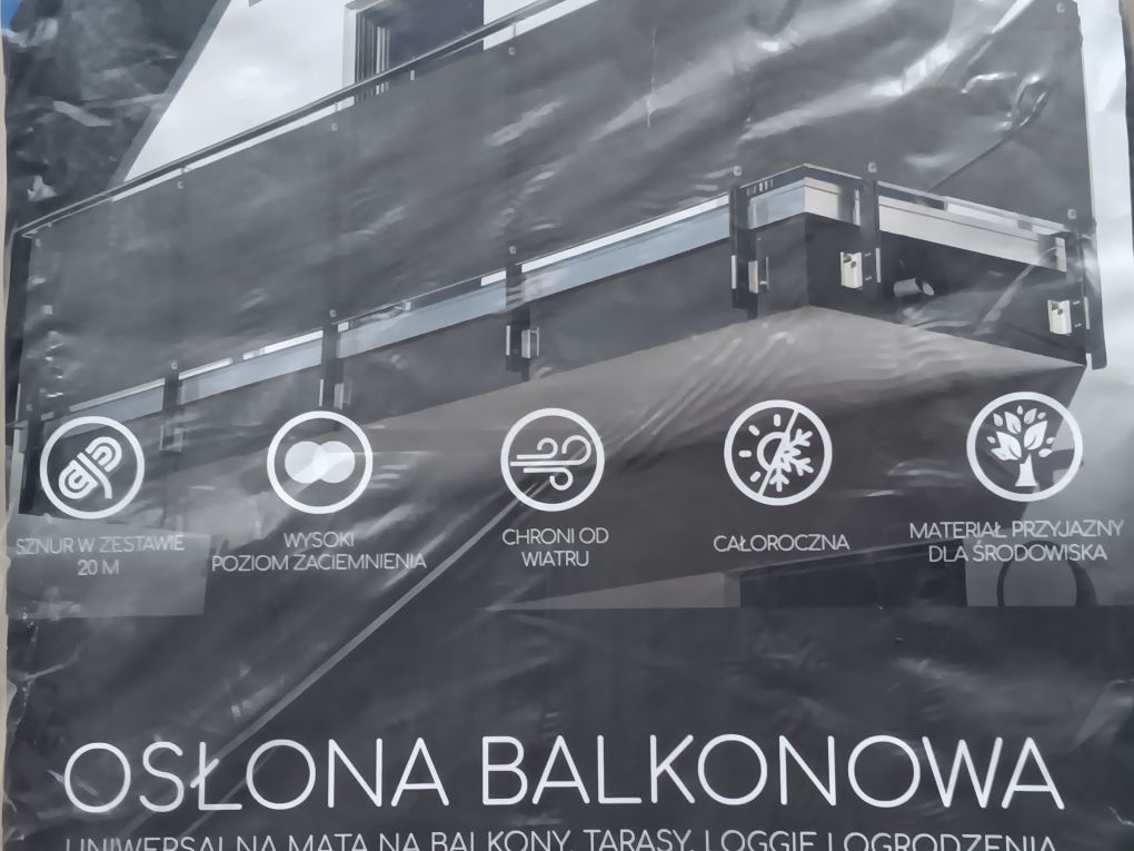 Osłona balonowa i ogrodzeniowa siatka cienujaca 6m Nowa