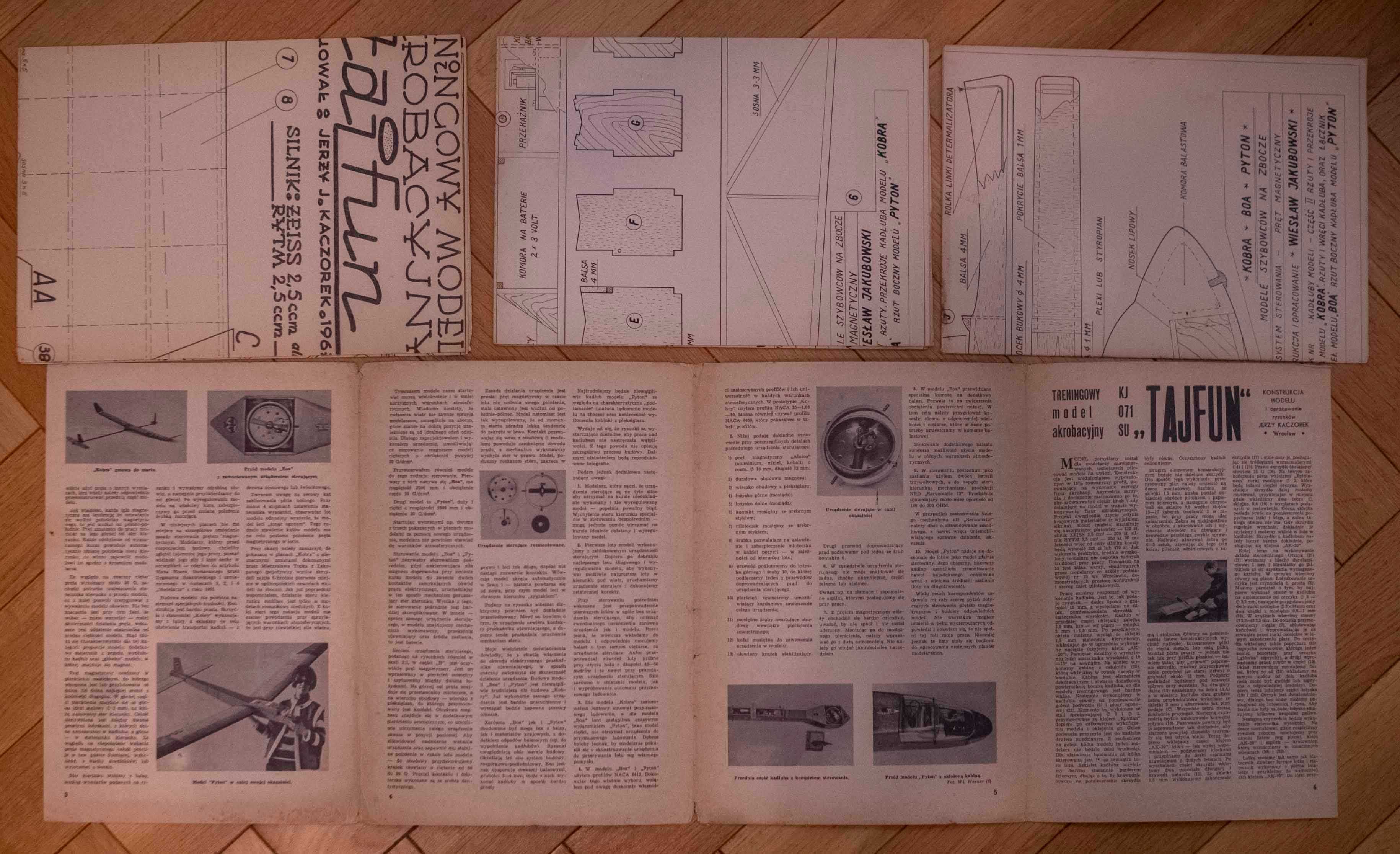 Plany Modelarskie Akrobacyjne Sterowane Magnetycznie Silnik ZBISS 1962