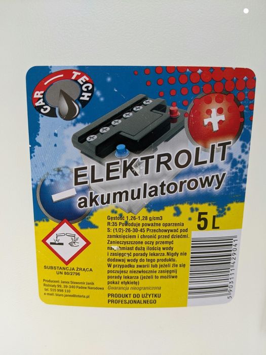 Електроліт акумуляторний польський 5л.
