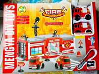 Wyprzedaż! Nowy zestaw Remiza Straż Pożarna pojazdy klocki - zabawki