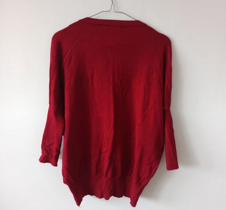 The Trend House Elegance Bordowy czerwony Kardigan sweter z Guzikami n