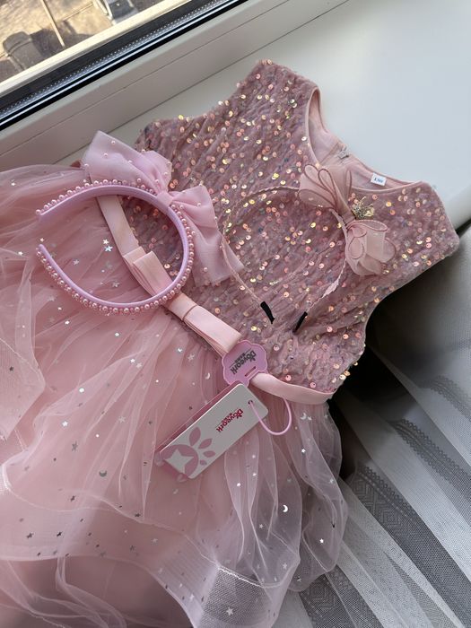 Плаття рожеве дитяче довге сукня рожева дитяча платье 110 116 120 130