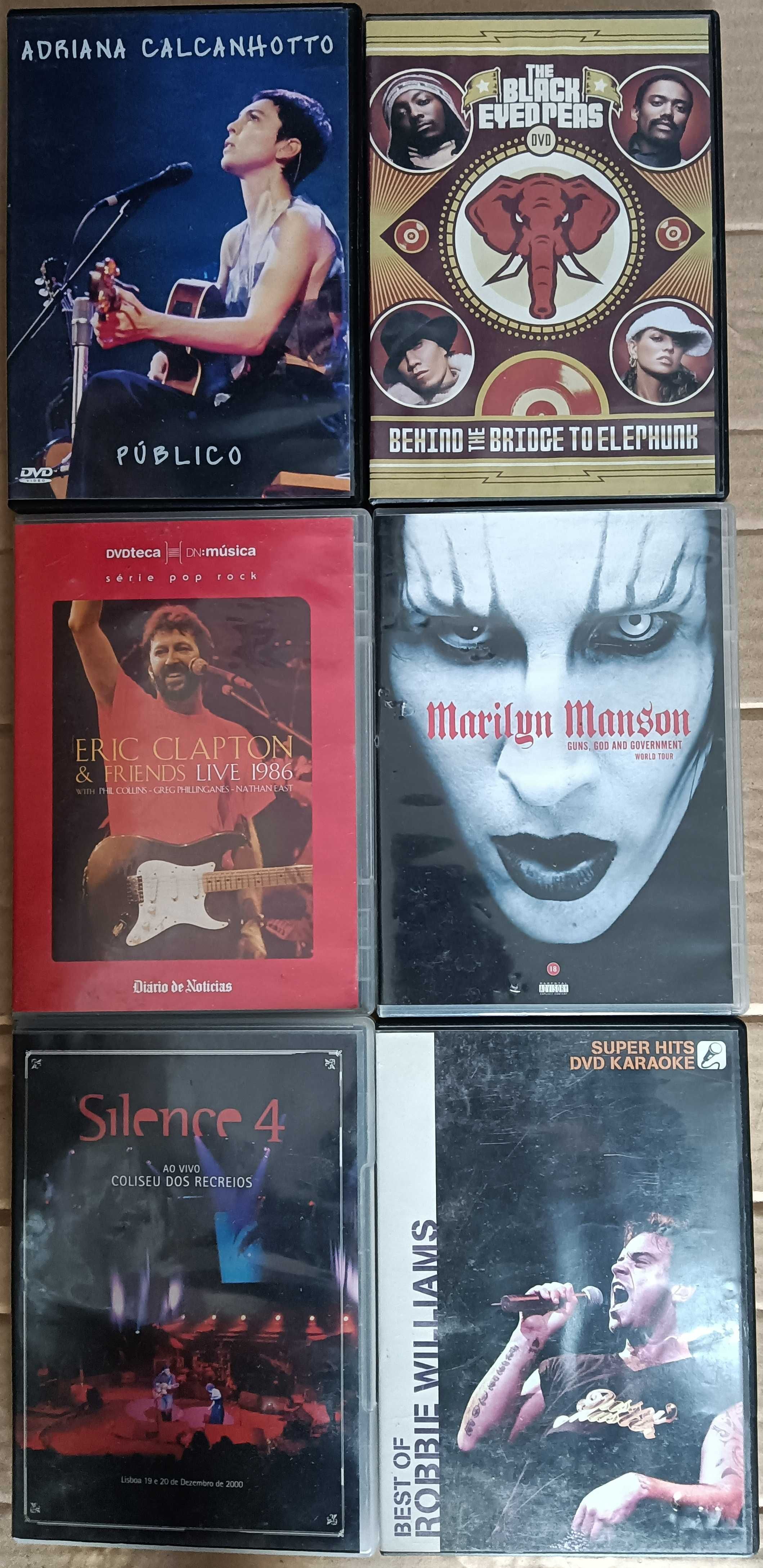 16 DVDs de musica  consertos e Karaoke