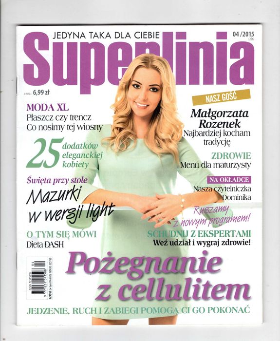 Superlinia 04/2015 (256) Pożegnanie z cellulitem, Małgorzata Rozenek