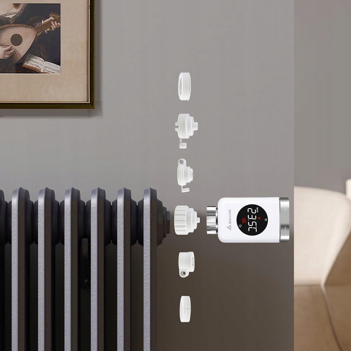 Termostat Salcar TRV801W Inteligentny LCD WiFi Amazon Alexa Google