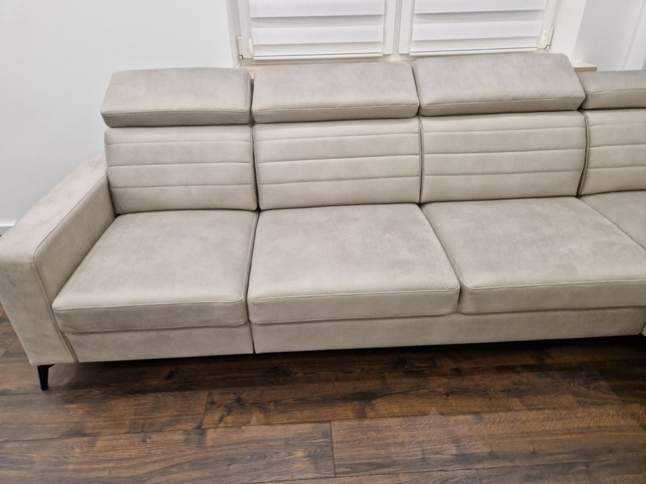 Komplet wypoczynkowy narożny amaro szary taupe