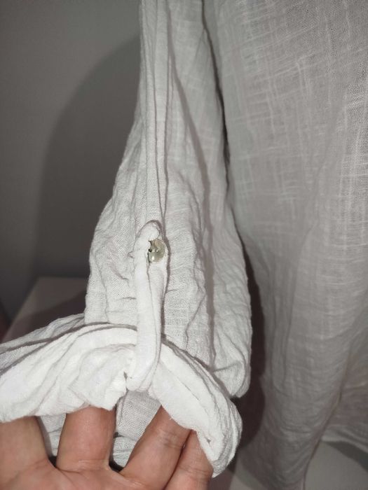 котонова легка блузка сорочка з мереживом 54 р.