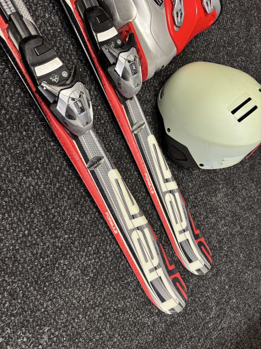 Zestaw Nart Junior  Elan 140cm + Buty Salomon 25cm + Kask Marker