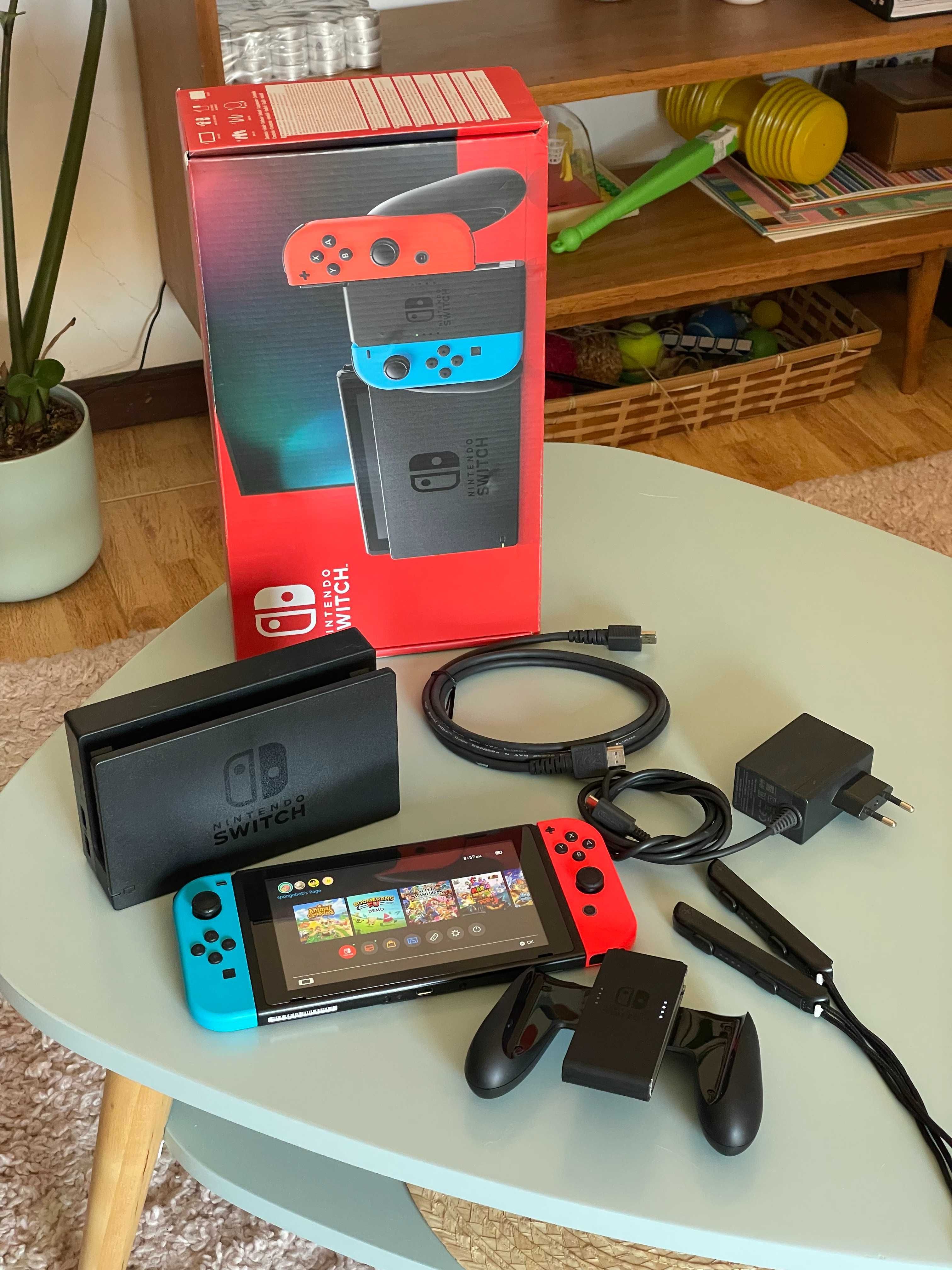 Nintendo switch v2-1.1 32gb em ótimo estado com caixa